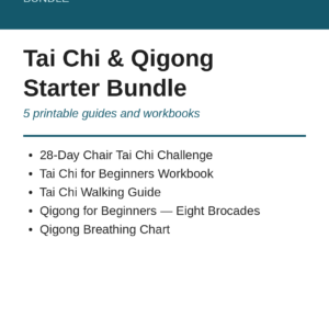 Tai Chi and Qigong Starter Bundle — five printable guides and workbooks, large print